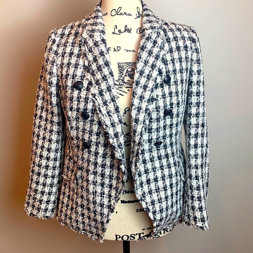 White House Black Market Houndstooth Studio Blazer NEW! - Picture 6 of 12